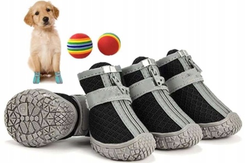 Buty dla psa Wodoodporne Antypoślizgowe Rozmiar 3 Kolor Czarny 4 szt