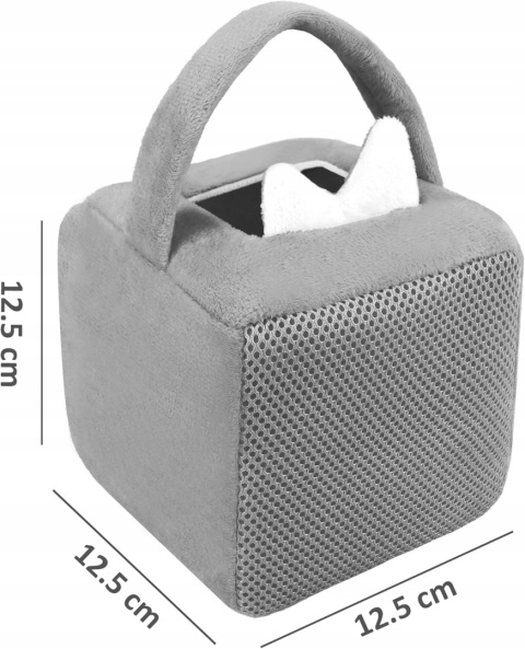 Etui case obudowa pluszowa do odwarzacza Toniebox szary z uchwytem 12x12 cm