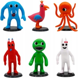 Figurki mini dla dzieci toppery z podstawkami Garten of banban gumowe 6 szt