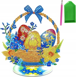Haft diamentowy 5D diamond painting koszyk Wielkanocny stojak
