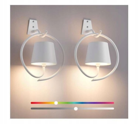 Kinkiet ścienny lampa LED RGB przenośna akumulatorowa na USB biała 2szt