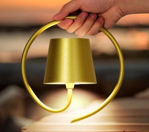 Kinkiet ścienny lampa LED przenośna akumulatorowa USB jasnozłoty kolor 2szt