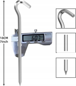 Kołki do namiotu 18 cm Zestaw 8 szt Kolor srebrny