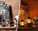 Lampiony na Halloween dekoracja świecąca na baterie wzór dyni 3 sztuki