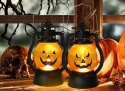 Lampiony na Halloween dekoracja świecąca na baterie wzór dyni 3 sztuki