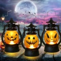 Latarnia na Halloween dekoracja świecąca na baterie wzór dyni 3 sztuki