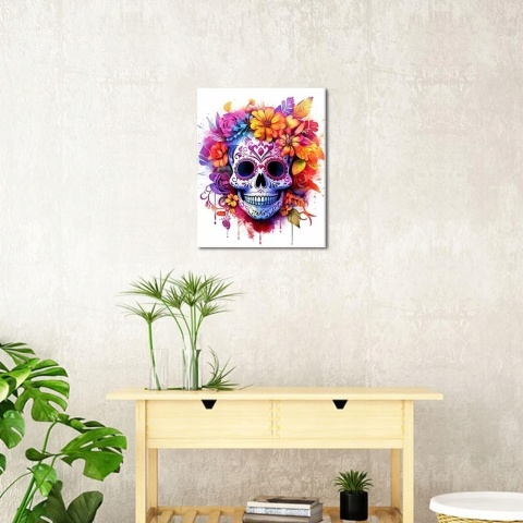 Malowanie po numerach obraz Bez ramki z pędzelkami 40 x 50cm Czaszka