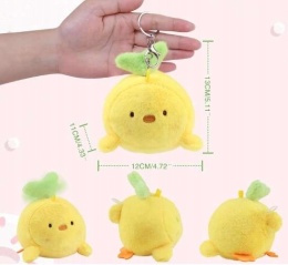 Maskotka pluszak kaczka żółta z ruchomym ogonkiem breloczek mini 14 cm