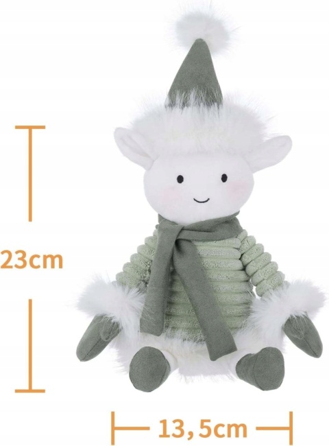 Maskotka pluszak zabawka świąteczna na Boże Narodzenie biały elf 23cm