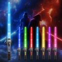 Miecz świetlny LED RGB laserowy zabawka z dzwiękiem teleskopowy 68cm
