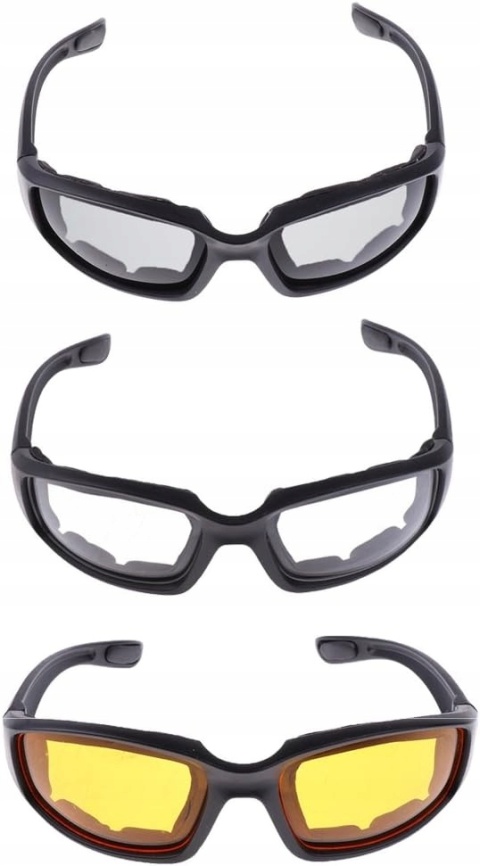 Okulary przeciwsłoneczne sportowe UV400 Pyłoszczelne Zestaw 3 szt
