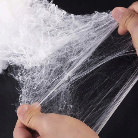 Pajęczyna sieć pająka dekoracja na Halloween 100g + plastikowe pająki 30szt
