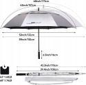 Parasol golfowy UV 62 cale na deszcz i wiatr automatyczny XXL