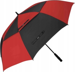 Parasol golfowy wiatroodporny automatycznie otwierany czarno-czerwony 175cm