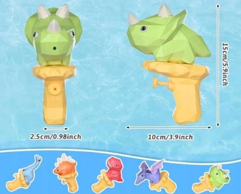 Pistolet na wodę mini zabawki wodne dla dzieci kształt dinozaura 5 sztuk
