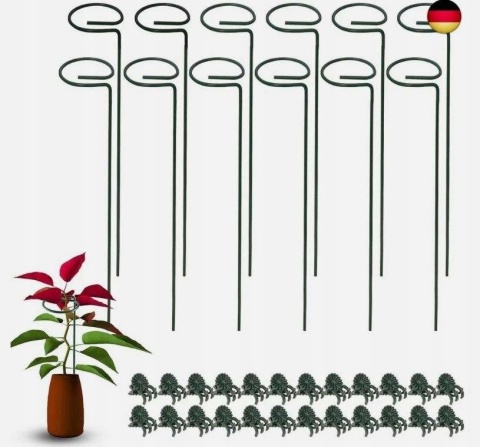 Podpórki do roślin metal 40 cm 12 szt.