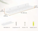 Półki wiszące ścienne do pokoju dziecięcego plastikowe białe 38cm 4 sztuki