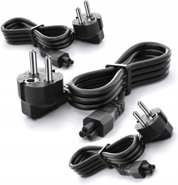 Przewód zasilający IEC 320 C5 kabel do ładowania laptopa drukarki 3m 3szt