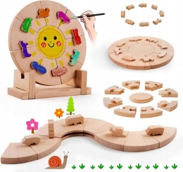 Puzzle drewniane układanka dla dzieci DIY do samodzielnego pomalowania 17el