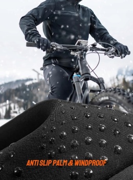 Rękawiczki zimowe rowerowe unisex wodoodporne antypoślizgowe S