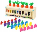 Sorter edukacyjny 3w1 drewniany do nauki kolorów kształtów i liczenia 36m+