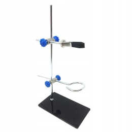 Statyw chemiczny stojak labolatoryjny z uchwytami metalowy 30 cm