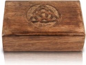 Szkatułka drewniana pudełko na biżuterię 20x12,7x6cm Styl Antyczny Brązowy