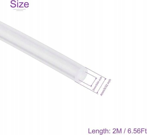 Wąż do akwarium Nylonowy 4mm x 4m Przezroczysty