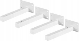 Wsporniki Do Półek Metalowe Białe 150 x 19 x 19 mm Zestaw 4 Sztuk