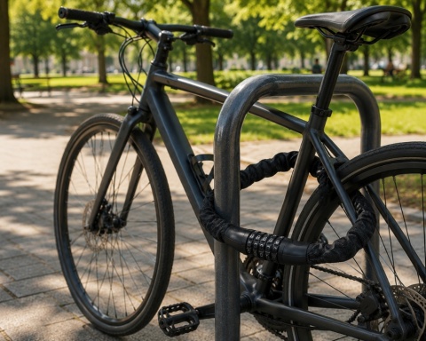 Zapięcie rowerowe motocyklowe zabezpieczenie szyfrowe 5-cyfr łańcuch 90 cm