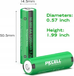 Akumulatory AA 1200mAh 1,2V NiMH do lamp pilotów zabawek 4 szt