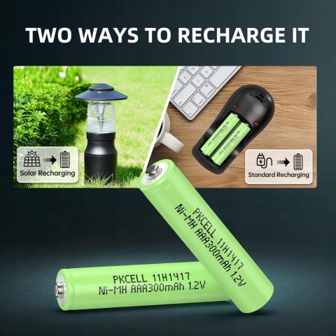 Akumulatory AAA 300mAh 1,2V NiMH do lamp solarnych 12 szt