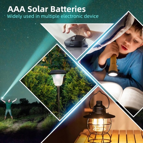 Akumulatory AAA 300mAh 1,2V NiMH do lamp solarnych 12 szt