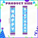 Banery Urodzinowe Na Drzwi Happy Birthday Niebiesko Fioletowe 2 Szt