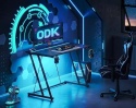 Biurko gamingowe ODK 100 × 50 RGB uchwyt na kubek hak na słuchawki