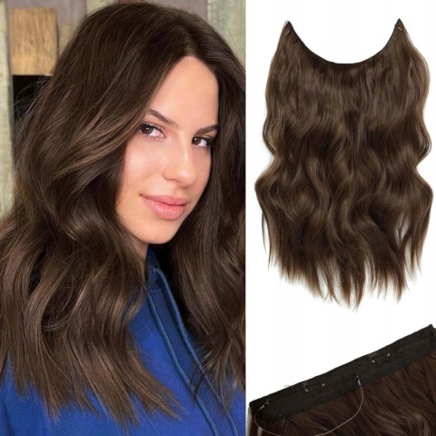 Dopinka Wlosow Na Zylce Clip In Brazowa Falowana 30 cm