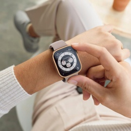Etui Apple Watch 41mm wodoodporne szkło hartowane złote
