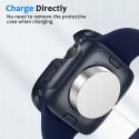 Etui Apple Watch 45 mm niebieskie pancerne aluminium silikon Series 9 8 7