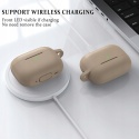 Etui Silikonowe Do AirPods Pro 2 i 1 Z Karabinczykiem Beżowe