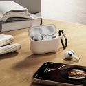 Etui Silikonowe Do AirPods Pro 2 i 1 Z Karabinczykiem Beżowe