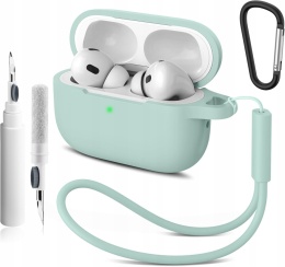 Etui Silikonowe Do AirPods Pro 2 i 1 Zielone Z Karabinczykiem