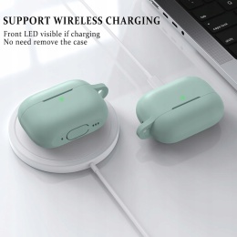 Etui Silikonowe Do AirPods Pro 2 i 1 Zielone Z Karabinczykiem