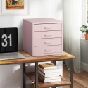 HOLLY HOME METALOWA SZAFKA NA DOKUMENTY Z SZUFLADAMI A4 RÓŻOWA