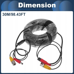 Kabel do kamery cofania 30 m BNC DC przedłużacz monitor kamera CCTV