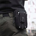 Kieszeń do paska taktyczna z aluminiowym karabińczykiem militarna czarna