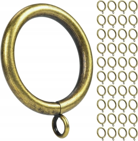 Kółka do zasłon metalowe 38 mm antyczny brąz do karnisza 41 szt