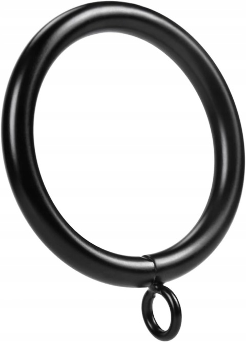 Kółka do zasłon metalowe 44 mm czarne do karnisza 41 szt zestaw