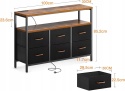 Komoda 6 Szuflad Z Gniazdkiem USB Do Sypialni Salonu 100 cm