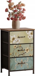Komoda Materialowa 3 Szuflady Brazowa Organizer Do Sypialni