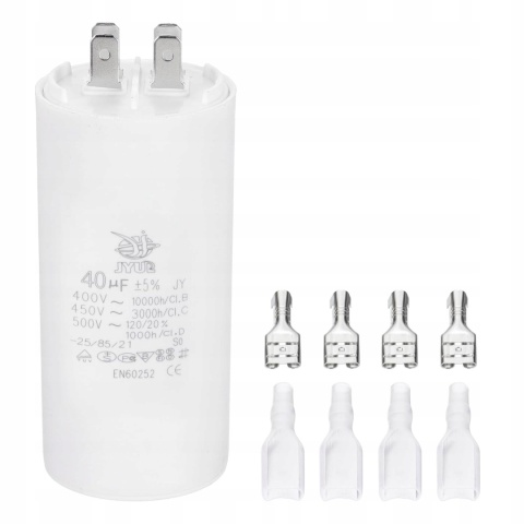 Kondensator pracy CBB60 40uF 450V AC 4 piny do silnika pompy